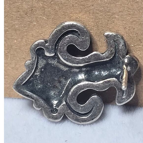 Vintage 925 Silver Fleur de Lis Stud Earrings Earrings - Picture 4 of 4